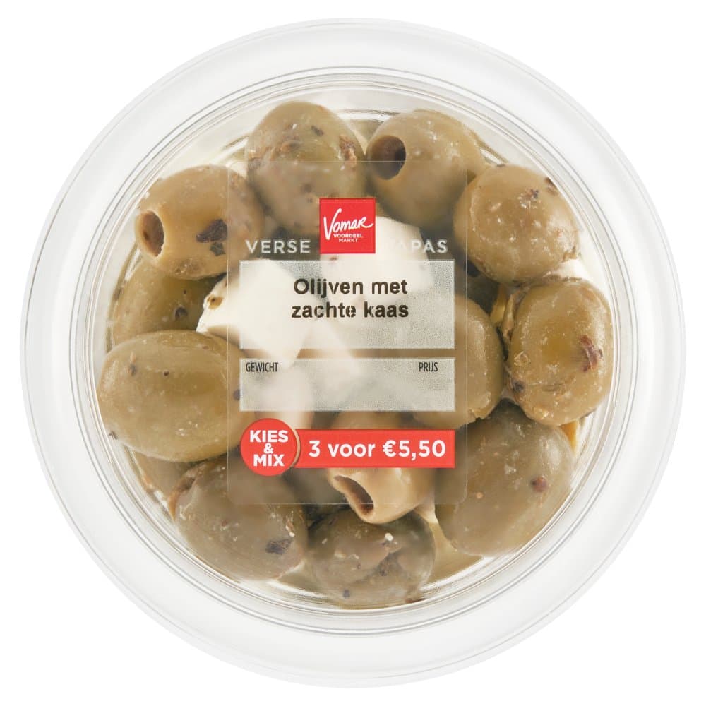 Vomar olijven kaas 130gr