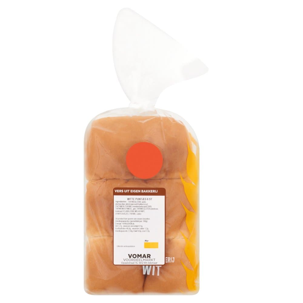 Rd vomar witte puntjes 6 st.