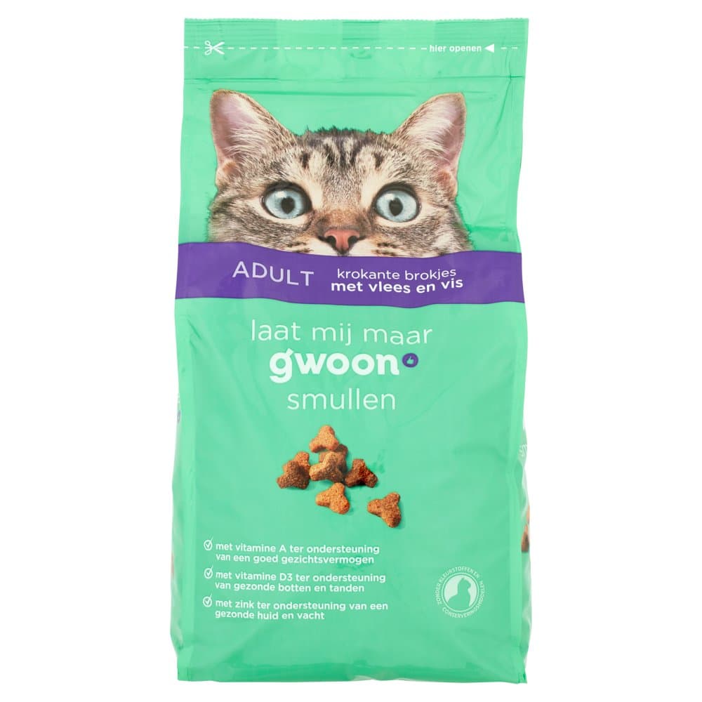 G'woon kat brokjes vlees-vis