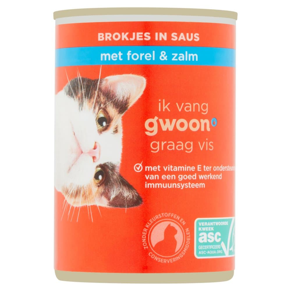 G'woon kat zalm forel saus