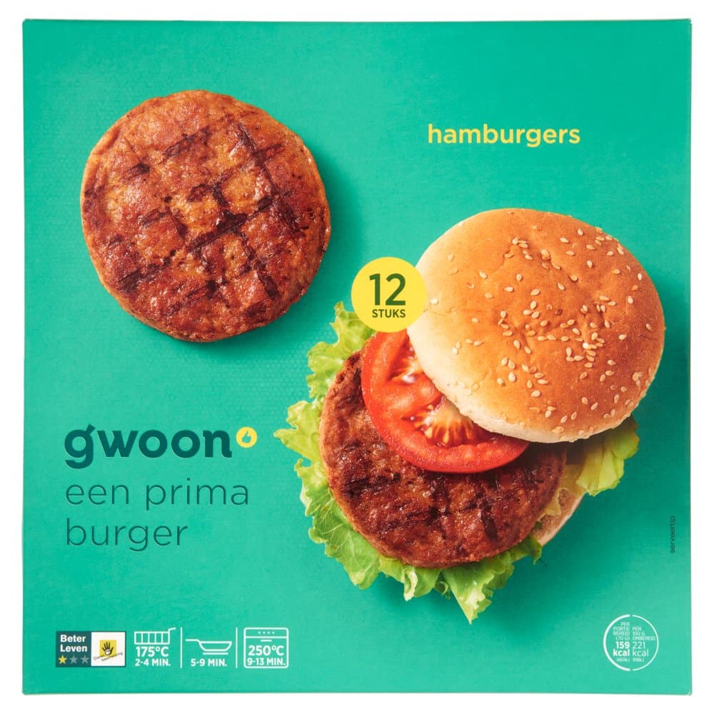 G'woon hamburgers 12st