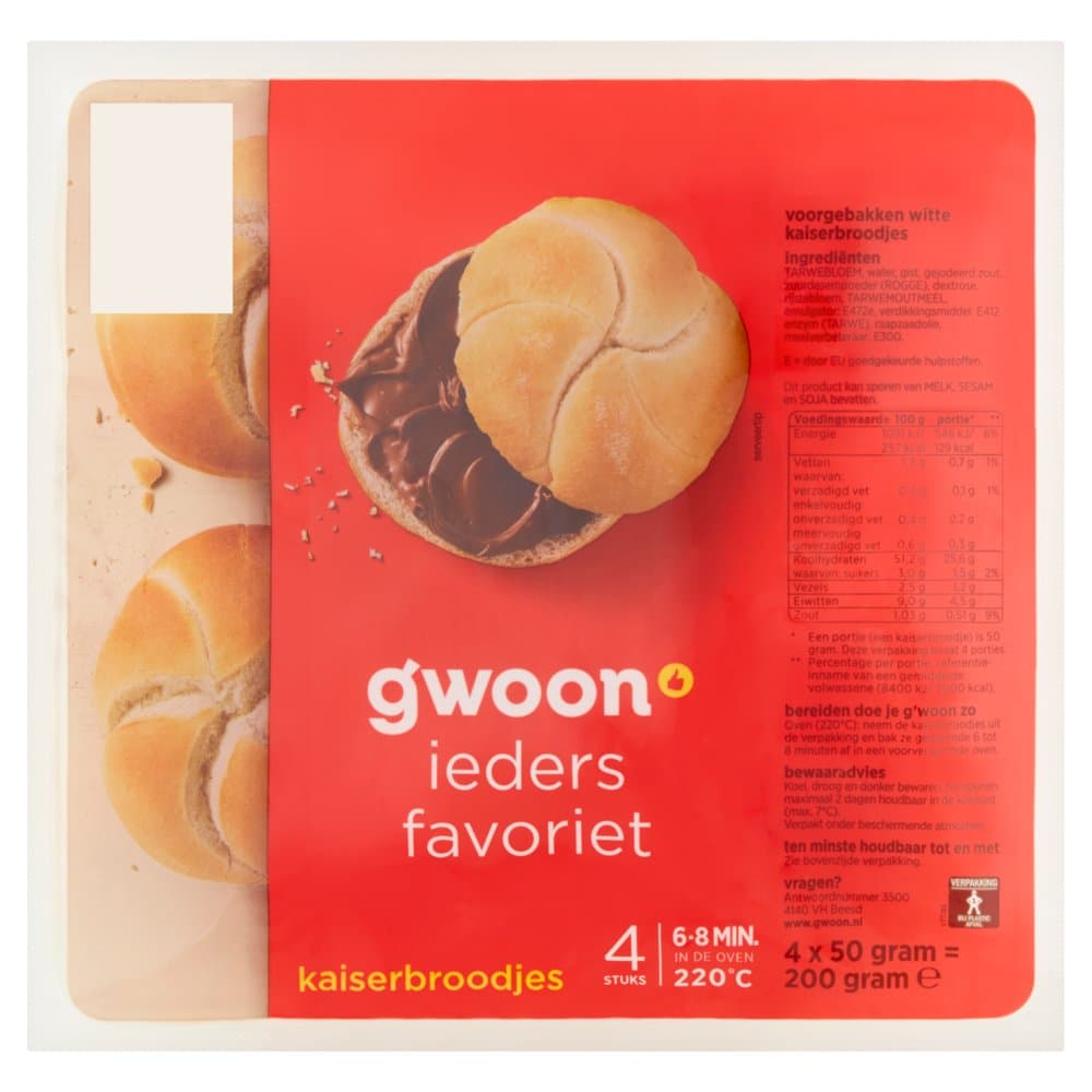 G'woon kaiserbroodje 4st.