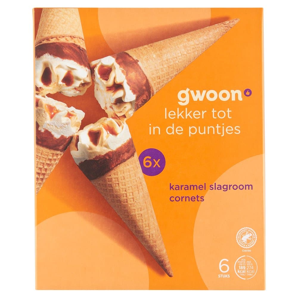 G'woon cornets caramel 6st