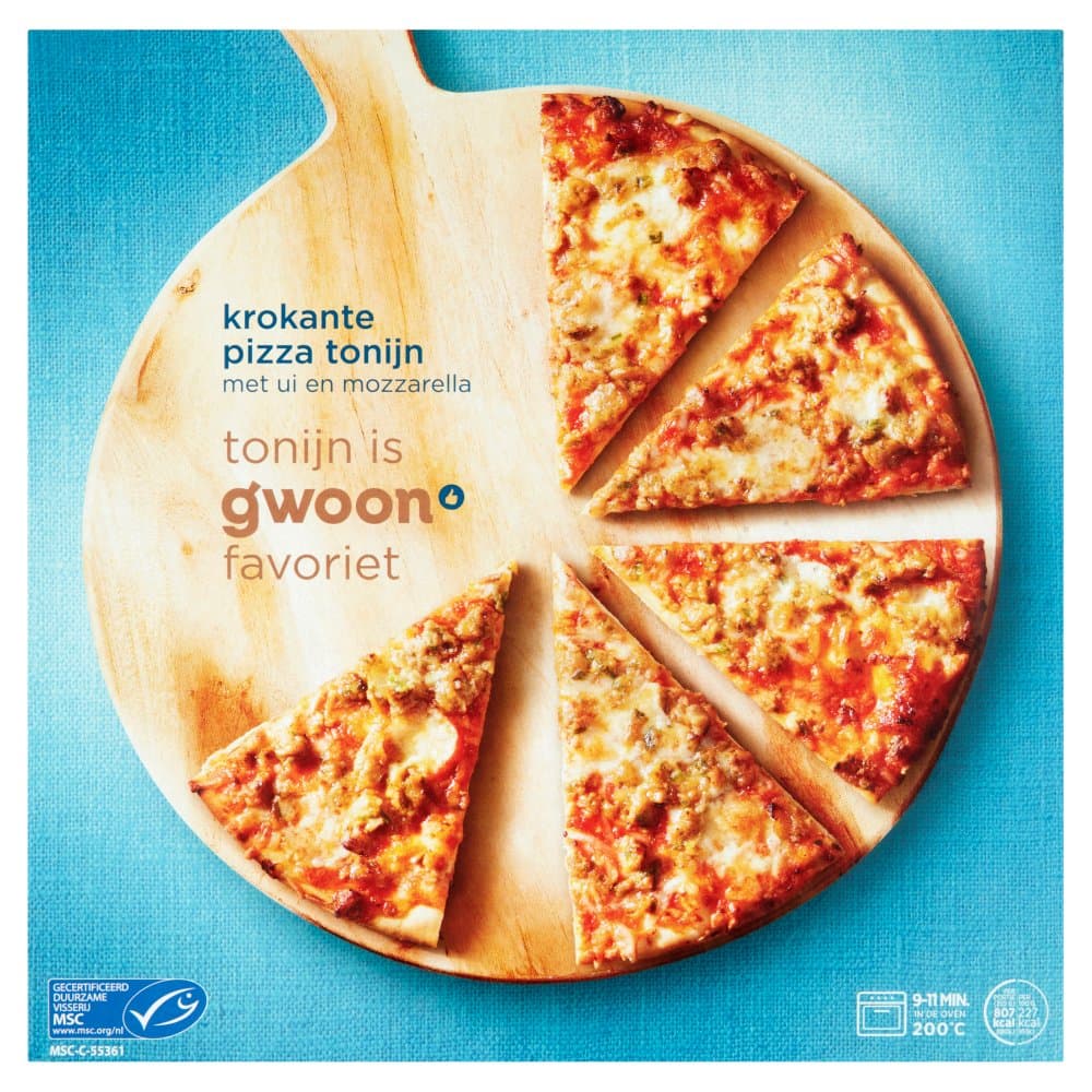 G'woon pizza tonijn 355gr