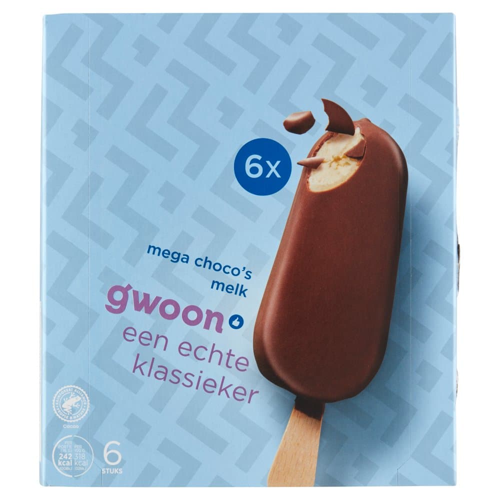 G'woon mega choco's melk 6st