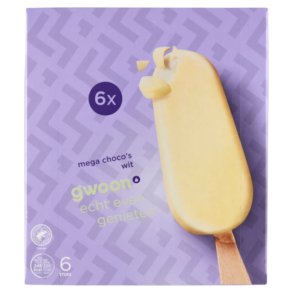 G'woon mega choco's wit 6st