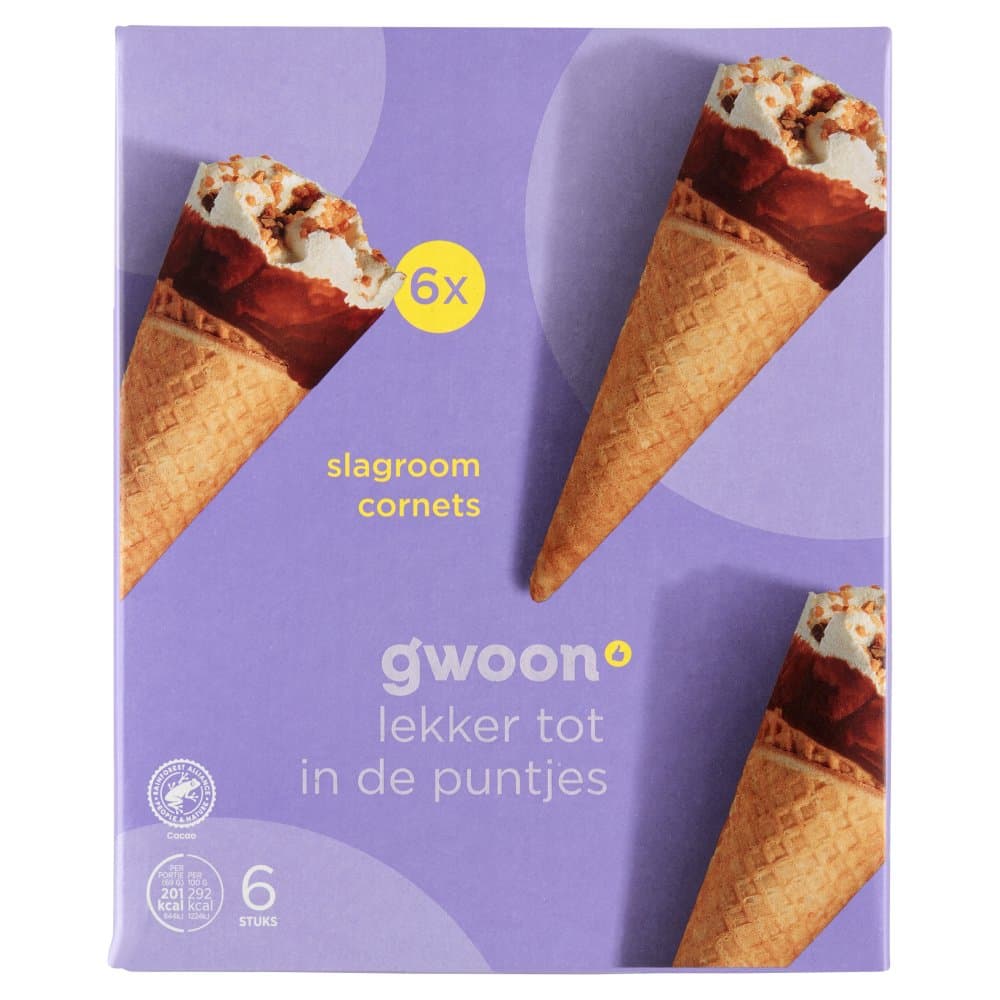 G'woon cornets slagroom 6st