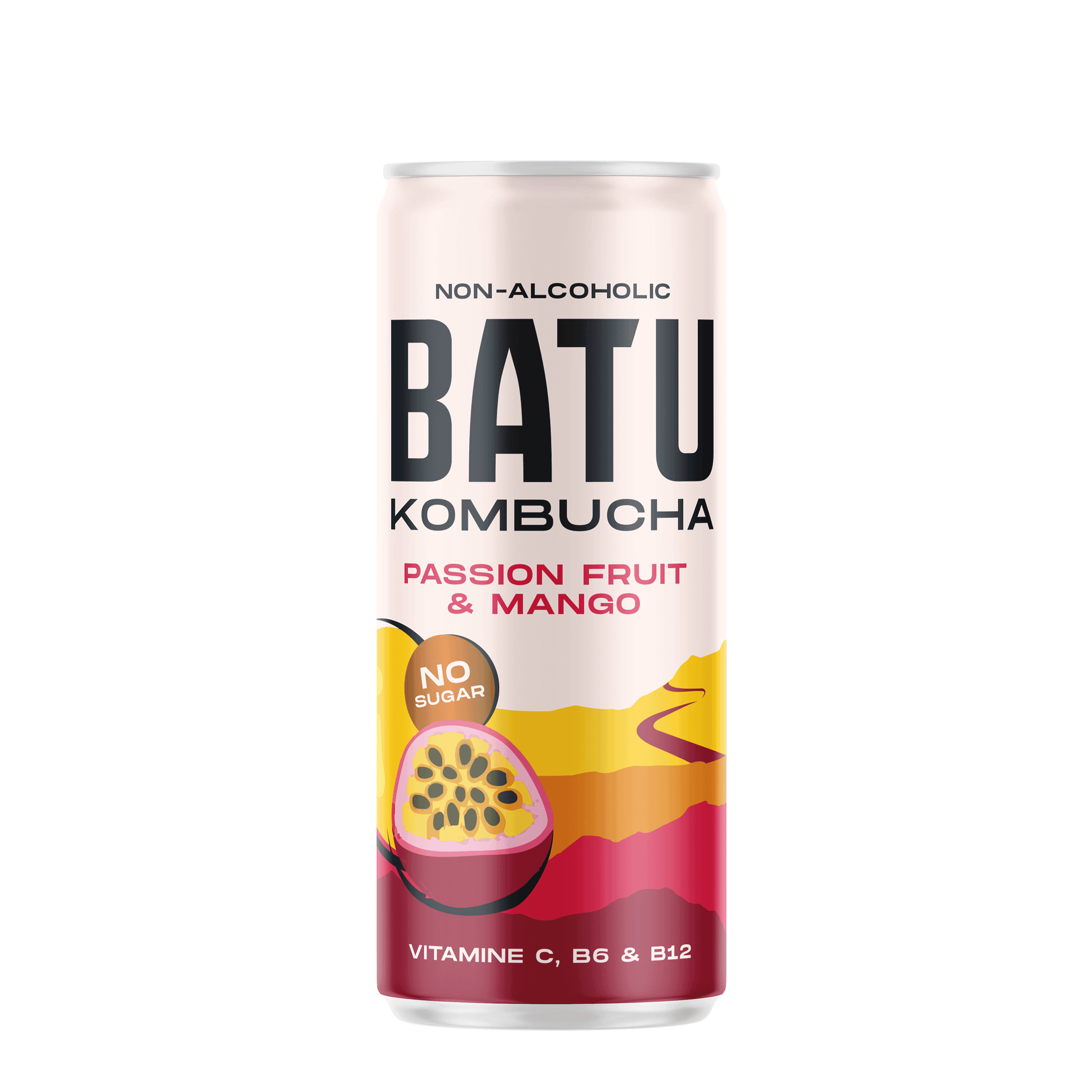 Batu Kombucha passion fruit & mango zero