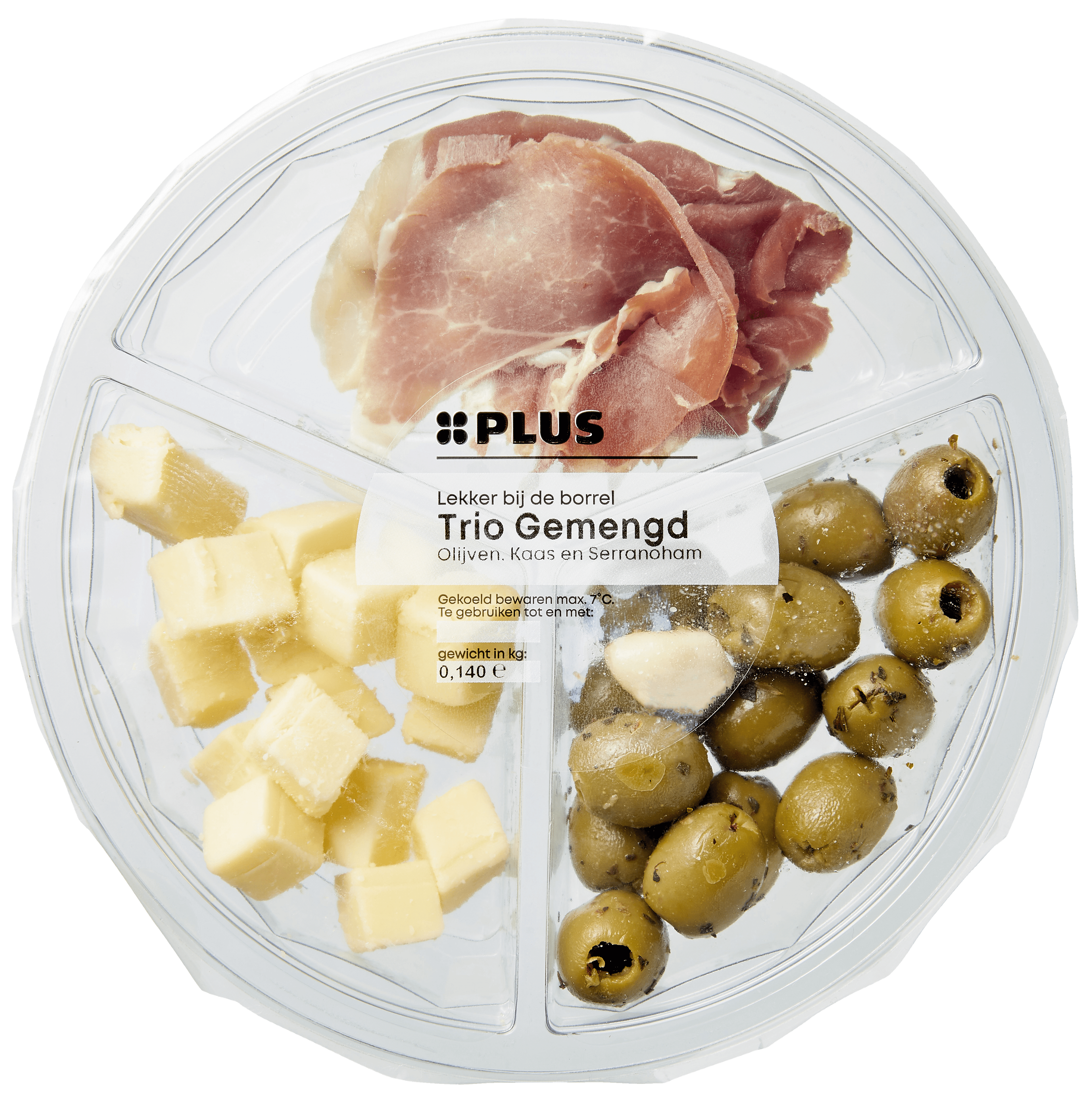 PLUS Tapasschotel Olijven, kaas serranoham