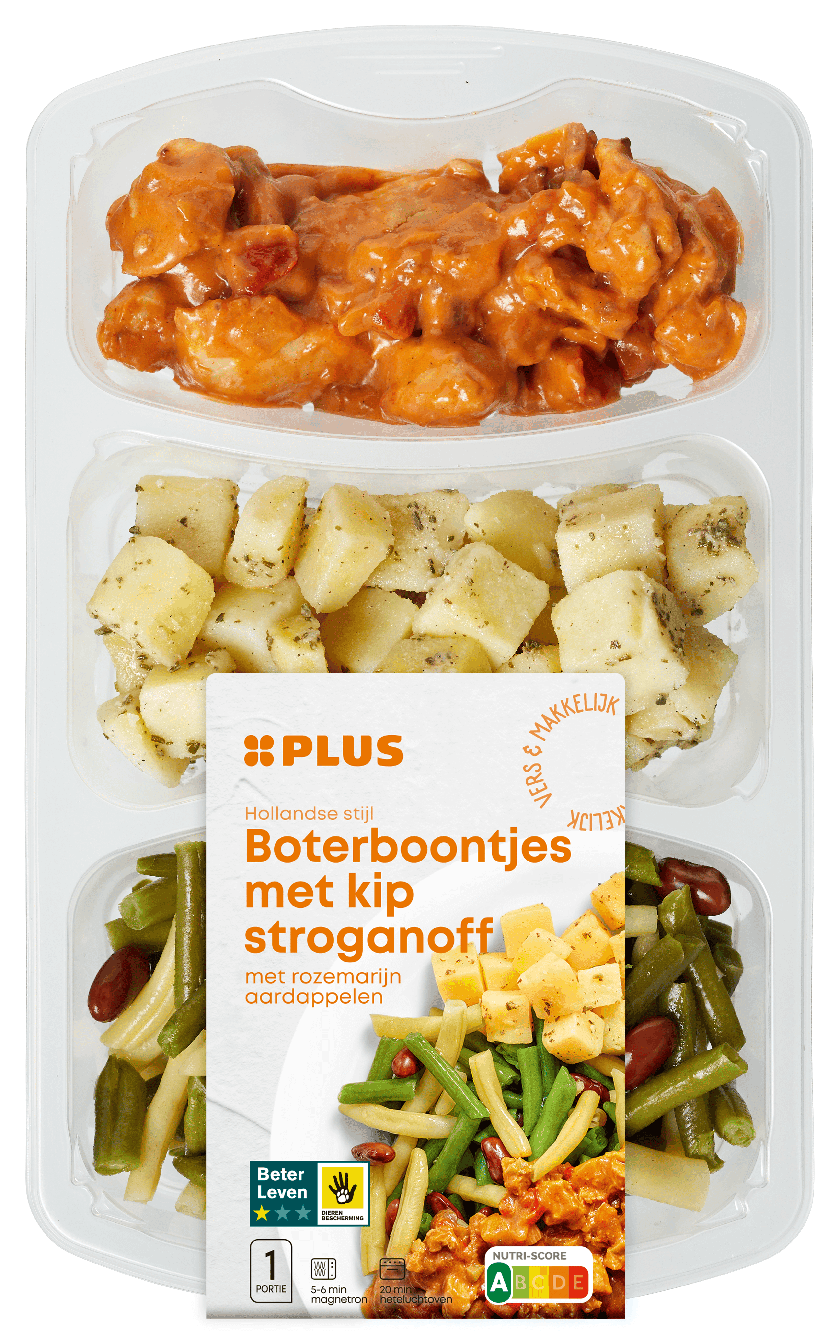 PLUS Kip stroganoff saus boontjes aardappel
