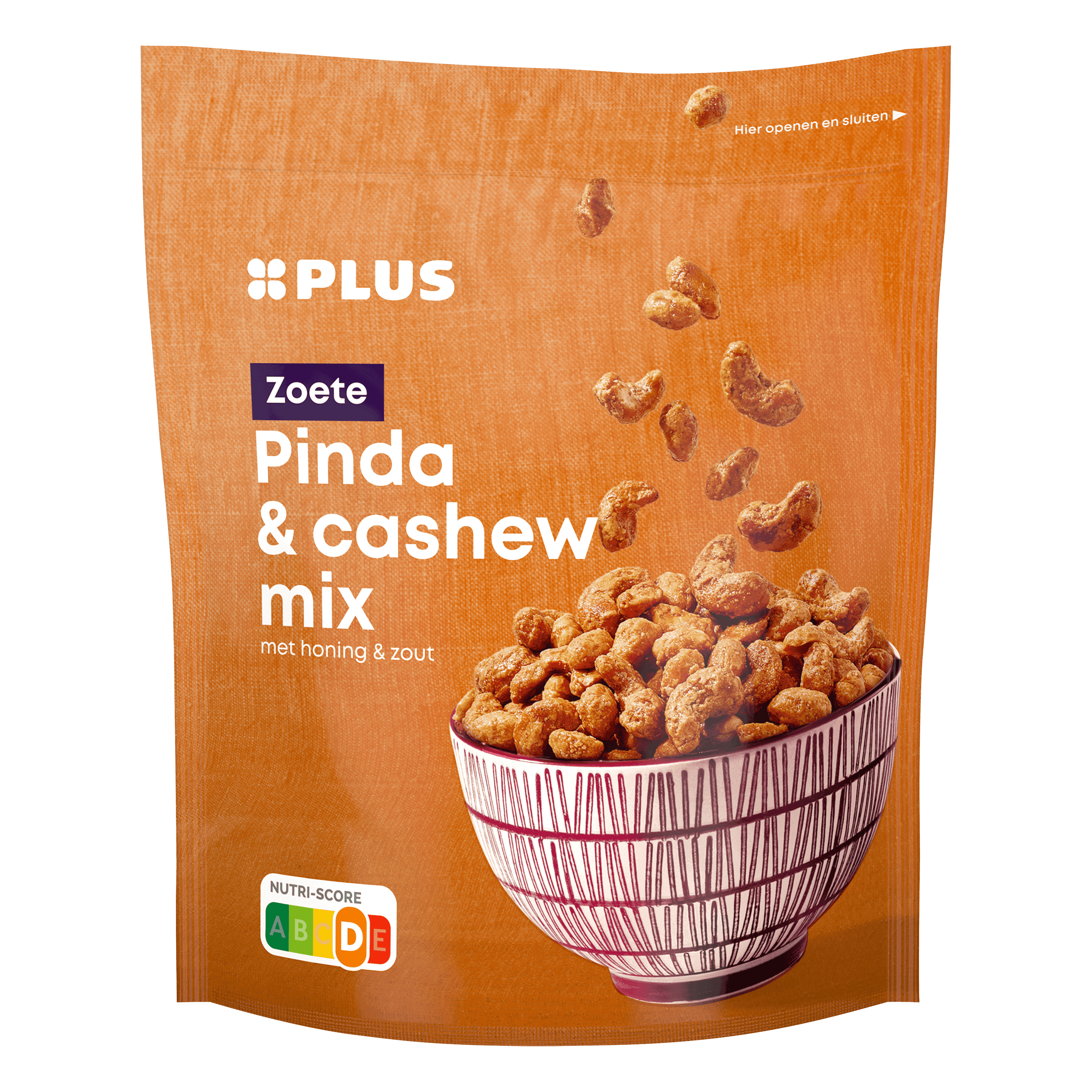 PLUS Cashew pinda mix honing zout