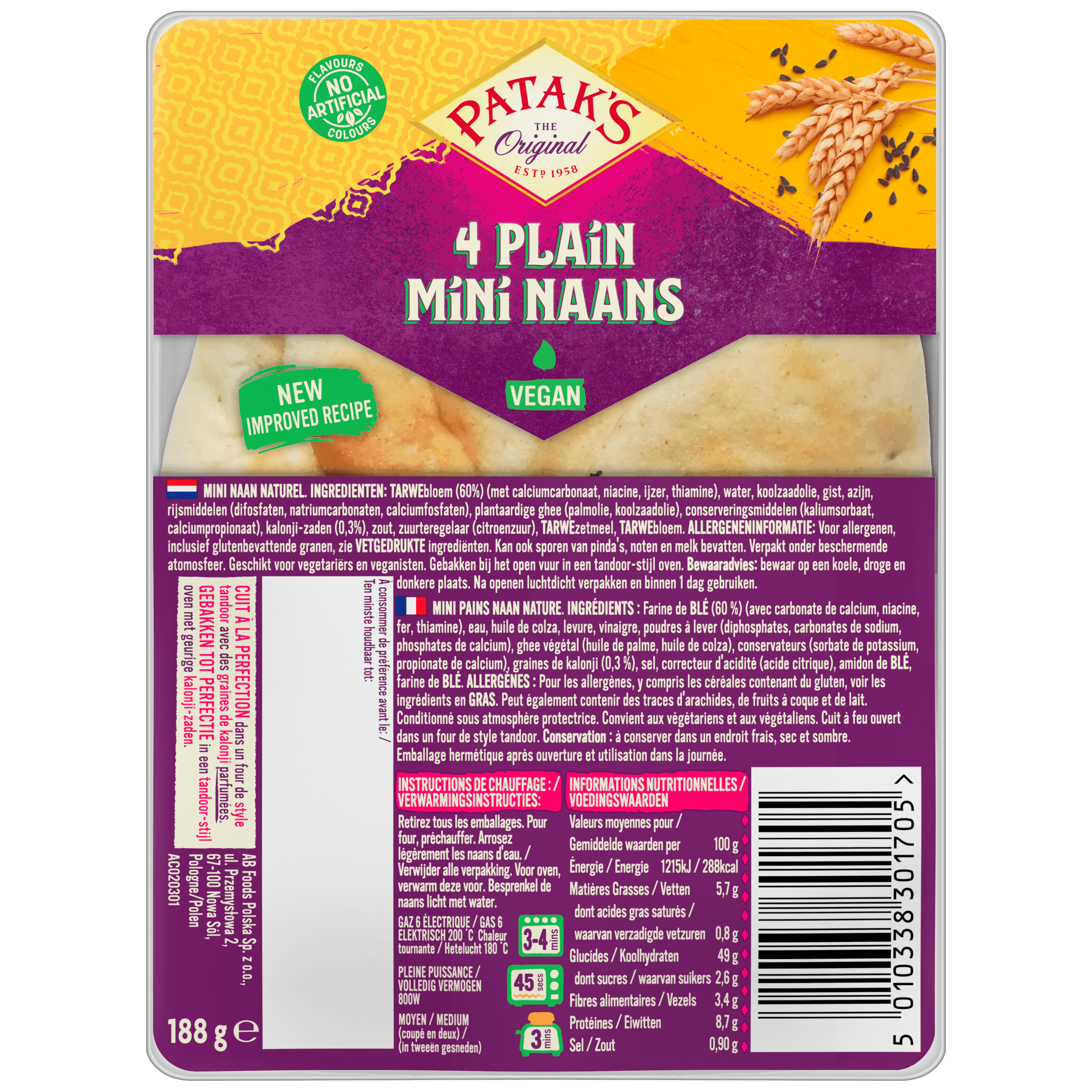 Patak's Mini naan naturel