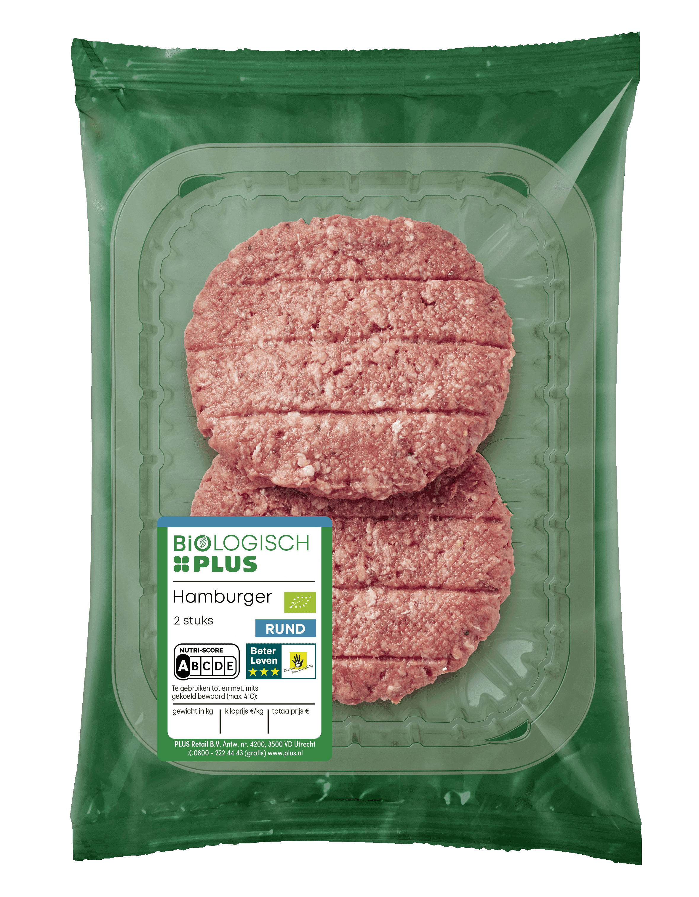 Biologisch PLUS Hamburger 2 stuks