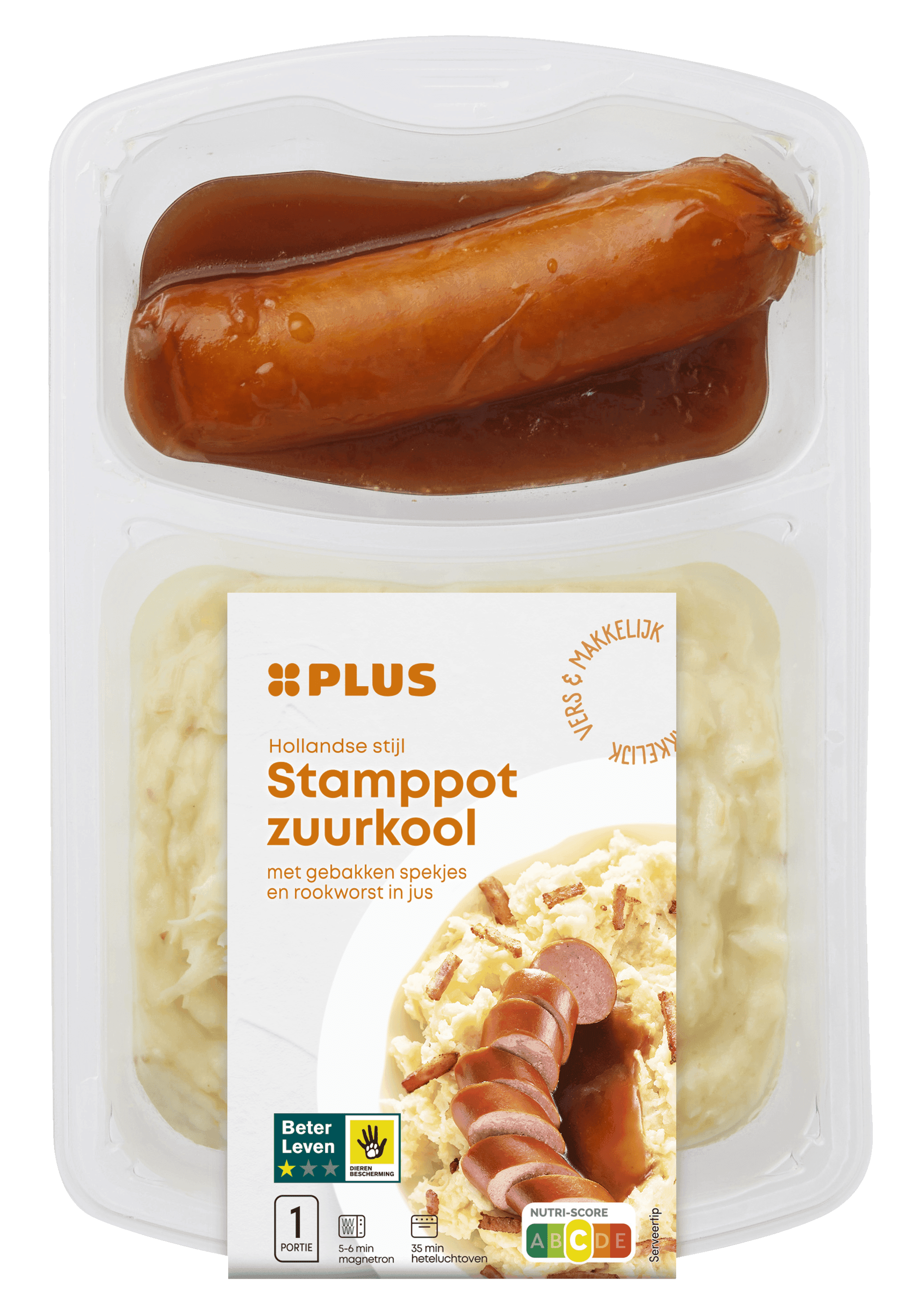 PLUS Stamppot zuurkool rookworst