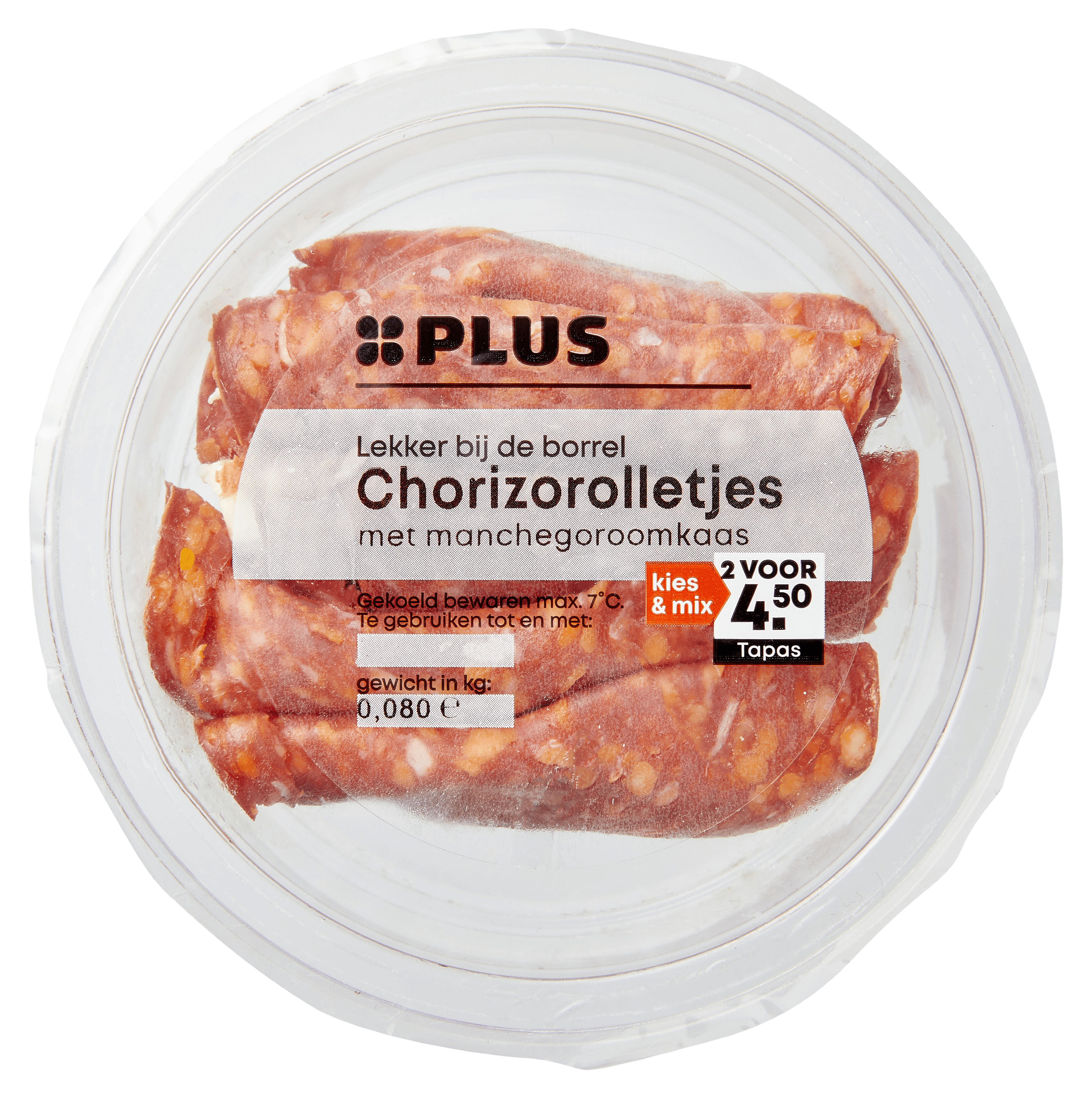 PLUS Chorizo manchego roomkaas rolletjes