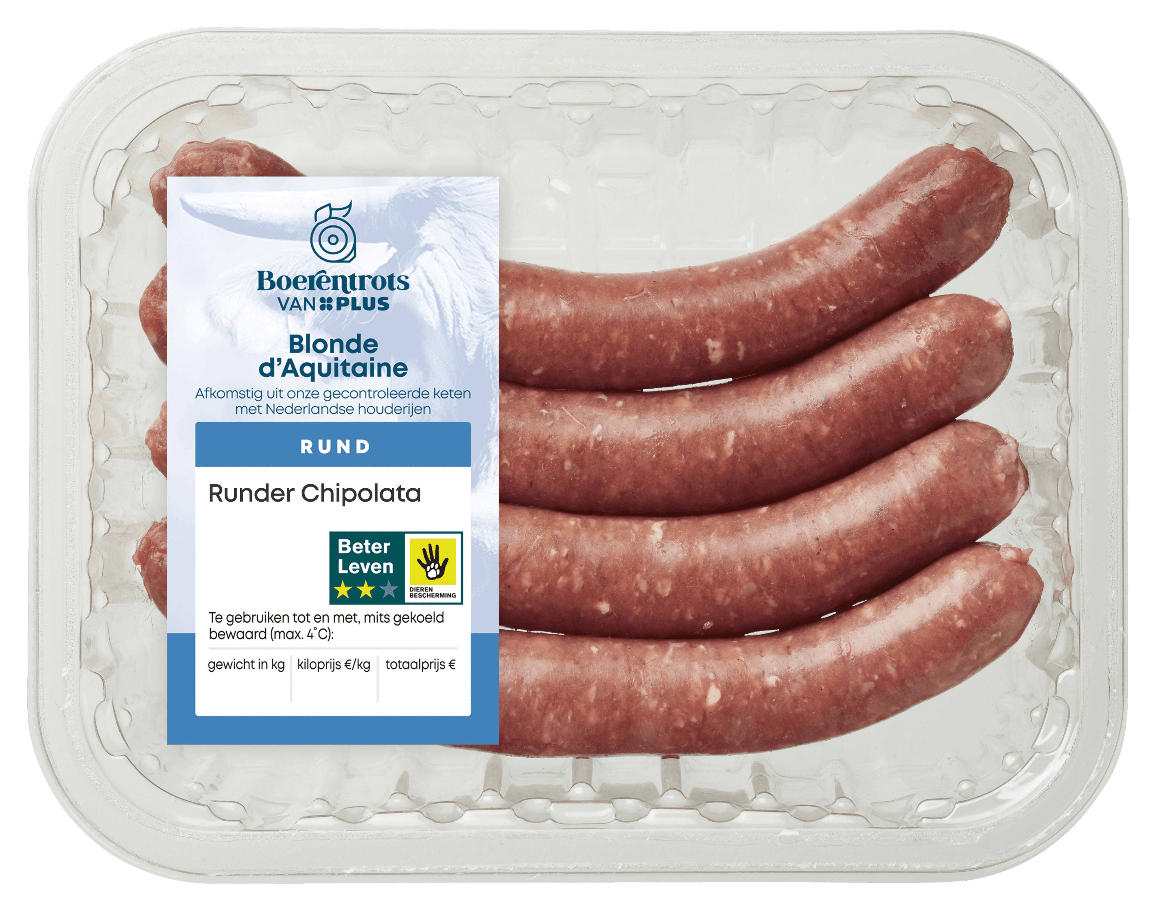 PLUS Boerentrots Runder Chipolata