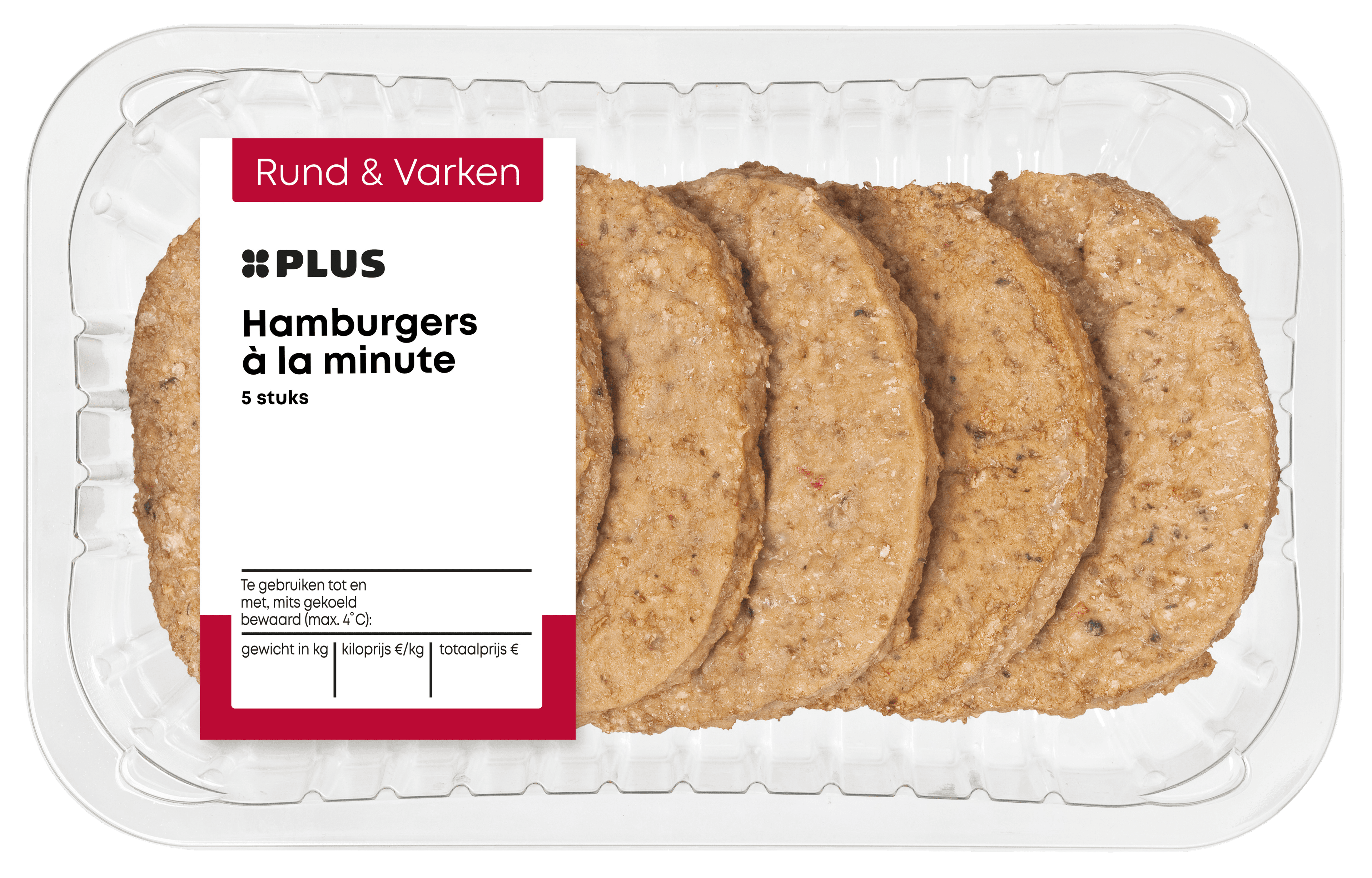PLUS Hamburgers a la minute 5 stuks