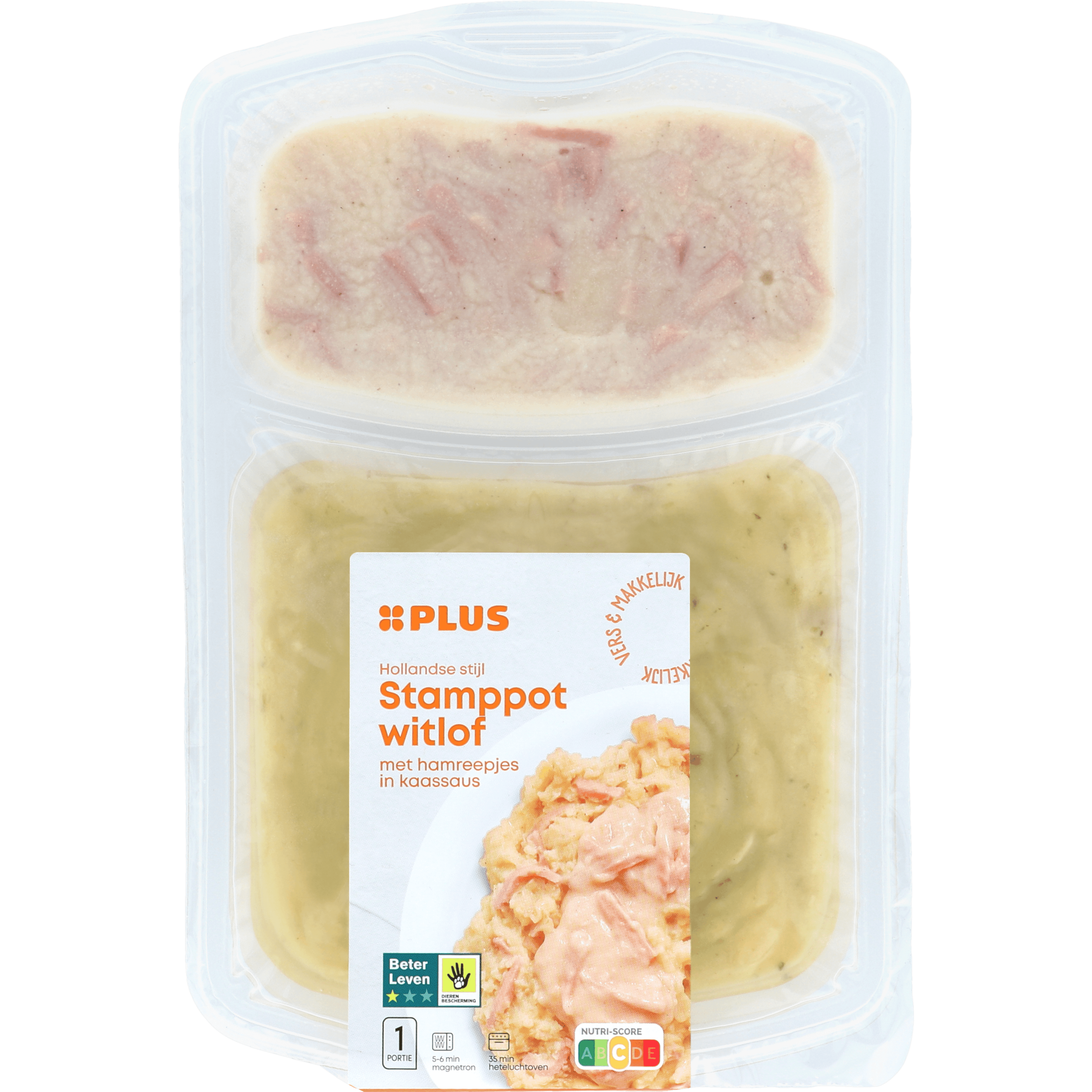 PLUS Witlofstamppot met ham in kaassaus