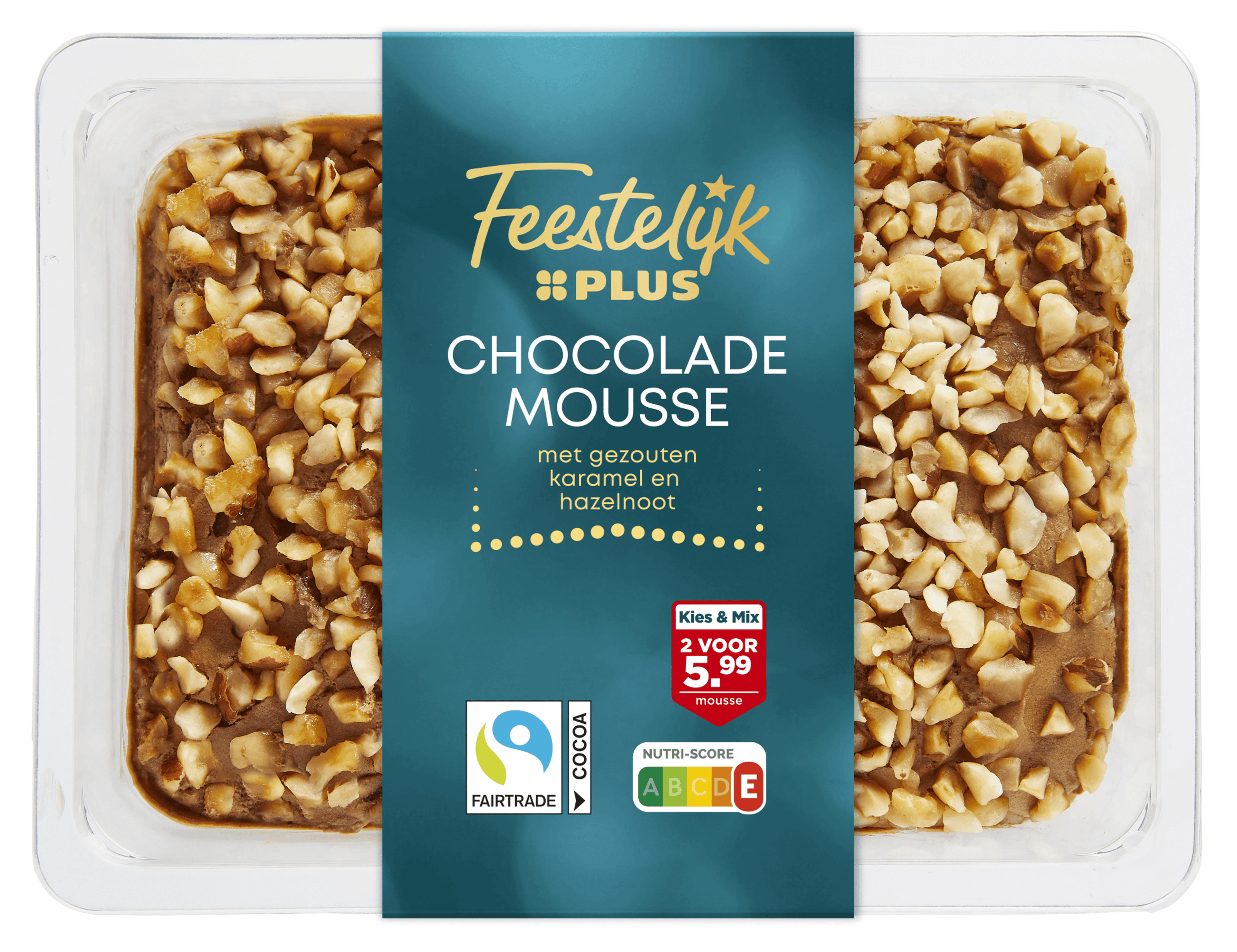 Feestelijk PLUS Chocolademousse karamel hazelnoot