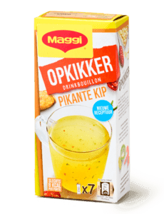 Opkikker drinkbouillon pikante kip
