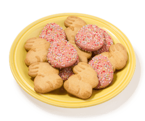Paaskoekjes roze met chocolade