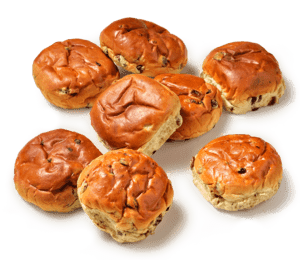 Extra lang lekker rozijnen-krentenbollen