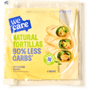 Lower carb tortilla wraps