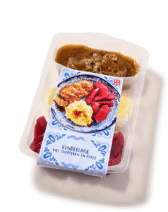 Sucadelapje met stoofperen en aardappelpuree