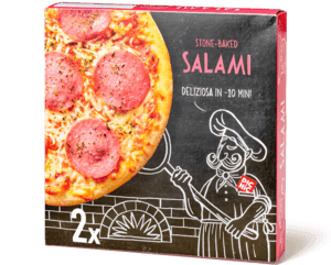 Steenoven pizza's salami