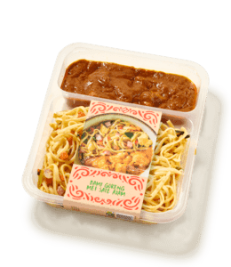 Bami goreng met sate ajam