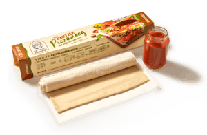 Rustiek pizzadeeg met saus