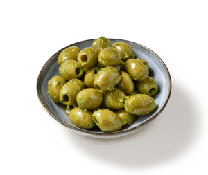 Verse olijven met pesto