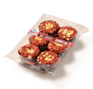 Red velvet crumble muffins