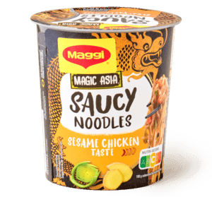 Saucy noodles sesame chicken