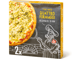 Steenoven pizza's quattro formaggi
