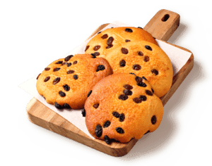 Eierkoeken met rozijnen