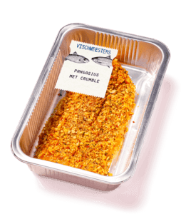 Pangasiusfilets gekruid en gepaneerd