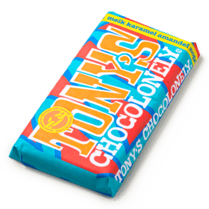 Tony's chocoloney melk karamel amandel noga pretzel zeezout