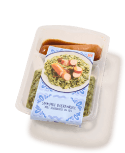 Boerenkoolstamppot met rookworst in jus