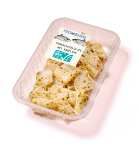 Pangasiusblokjes met knoflook en peper