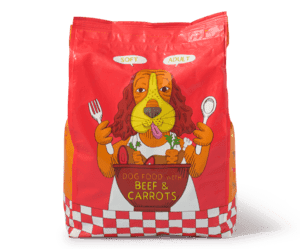 Zachte brokken met rund en wortel