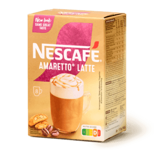 Oploskoffie latte amaretto