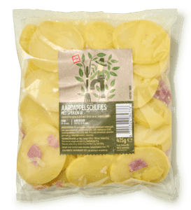 Aardappelschijfjes met spek & ui