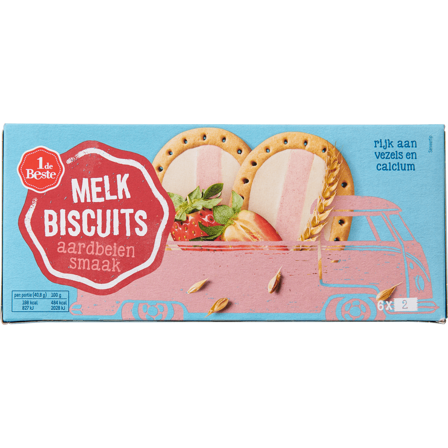 1 De Beste Melkbiscuit aardbei 12 stuks