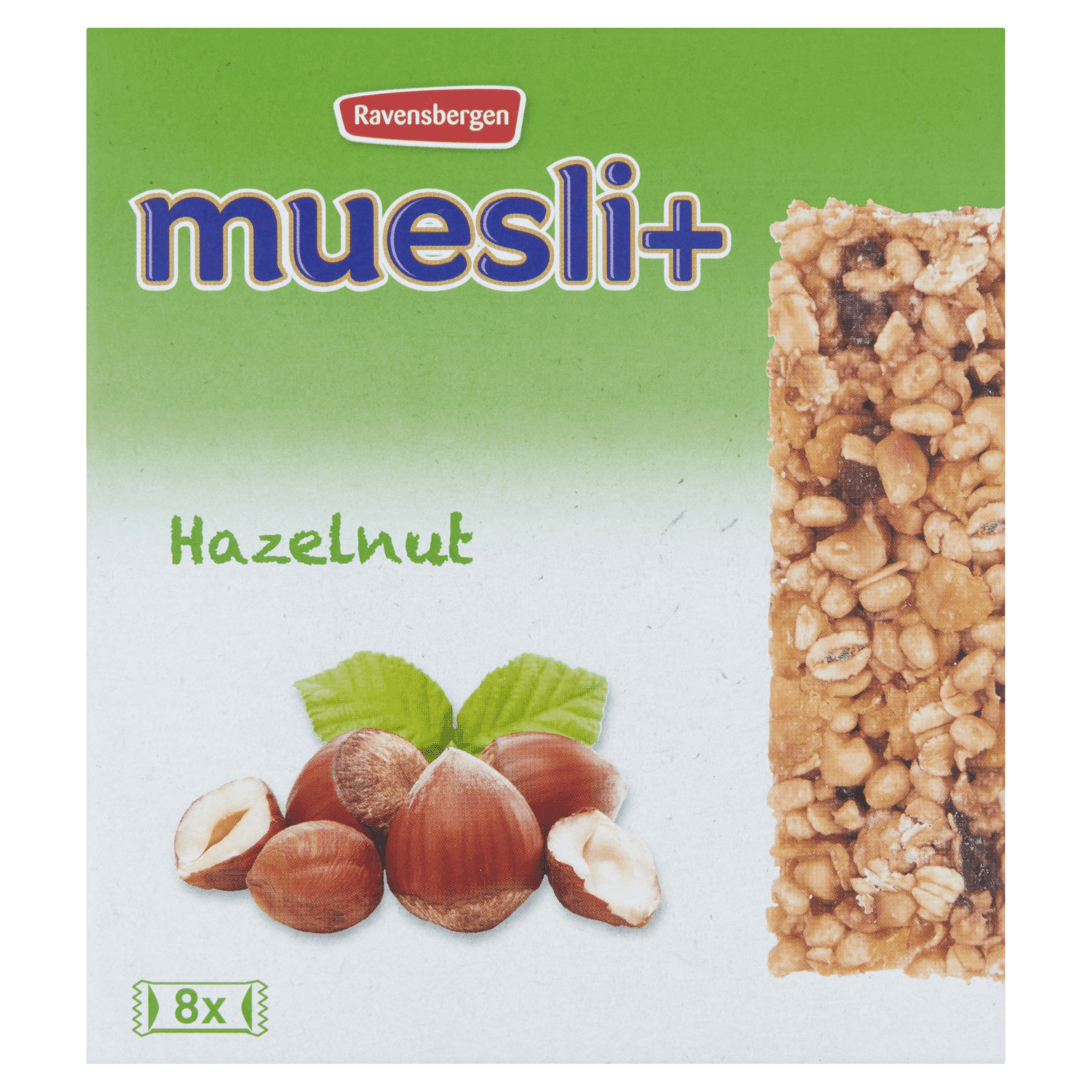 Muesli+ Hazelnoot 8 st.