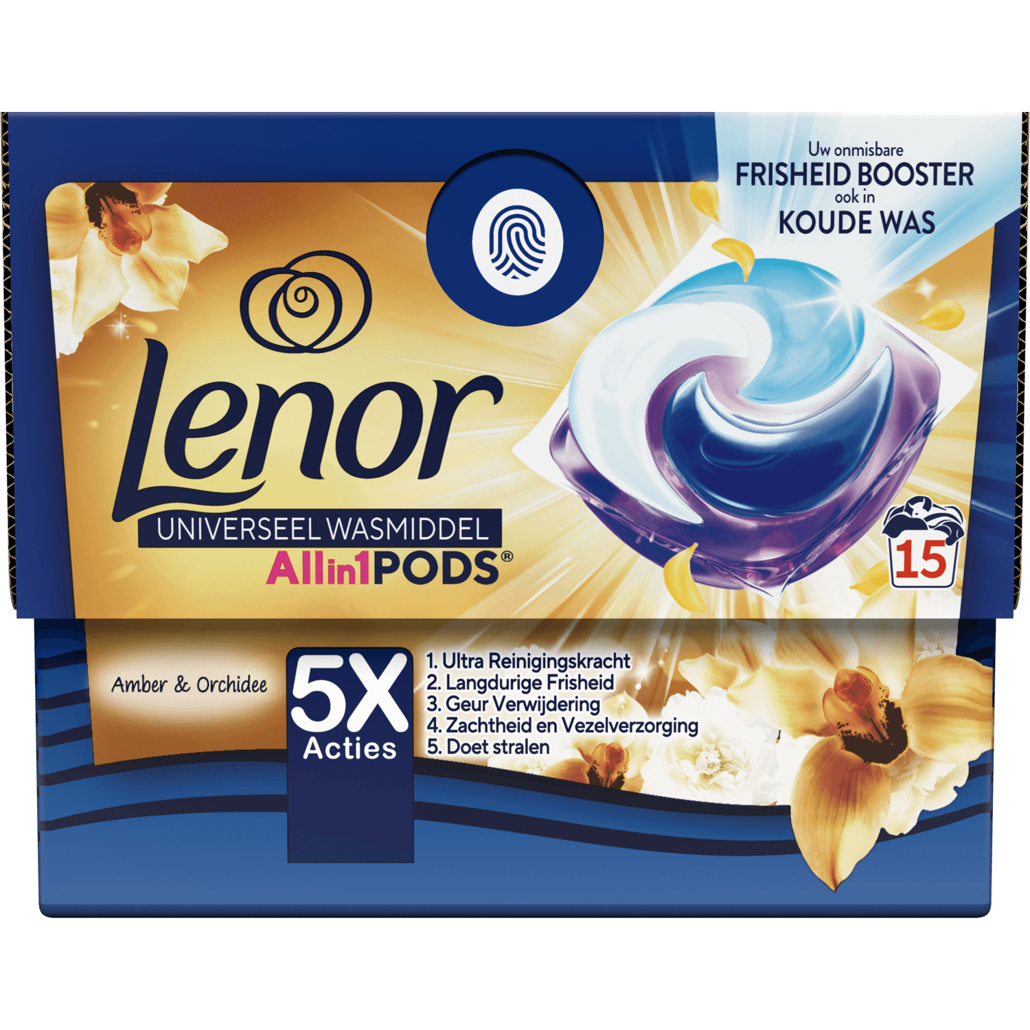 Lenor Vloeibaar wasmiddel all-in-1 pods gouden orchidee