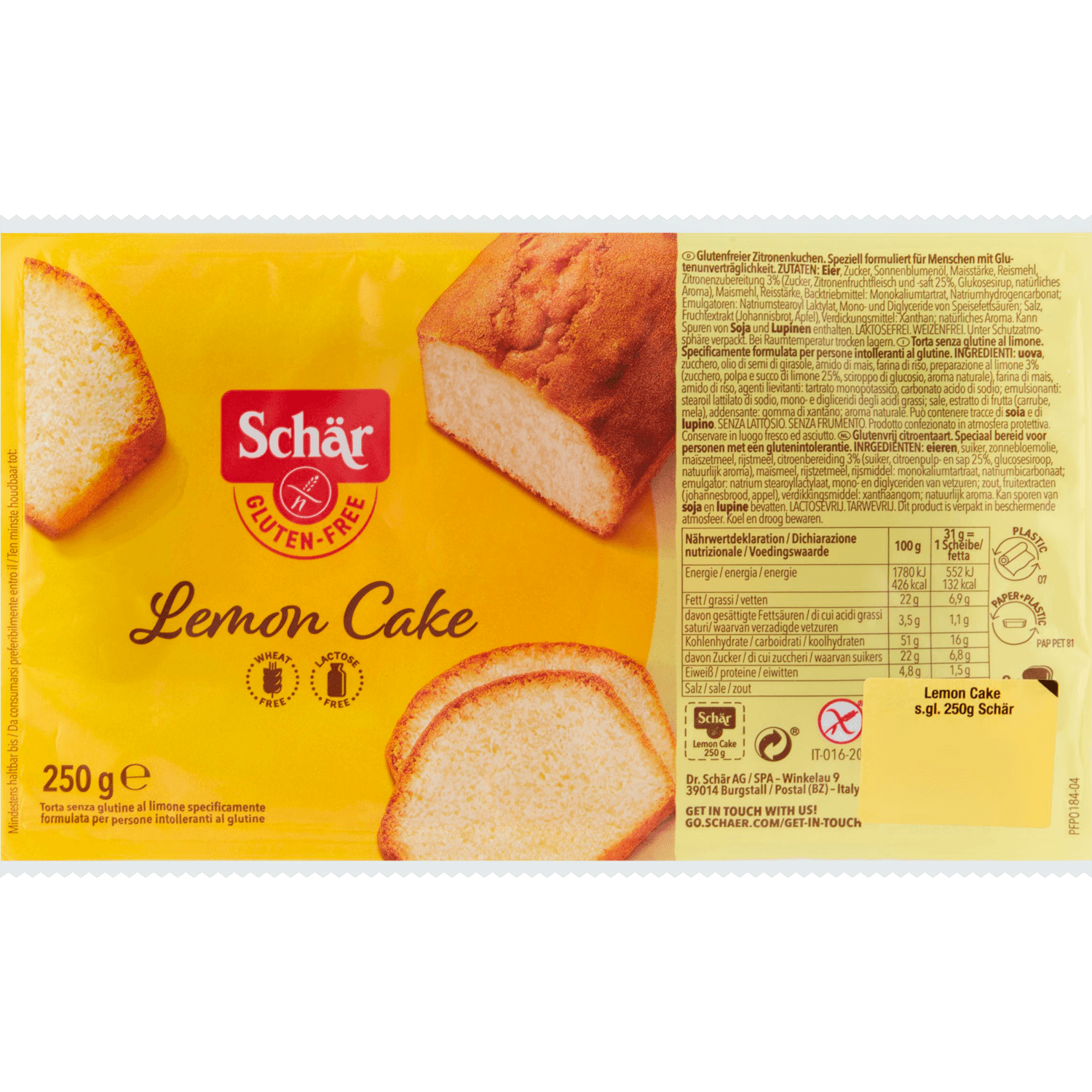 Schär Lemon cake