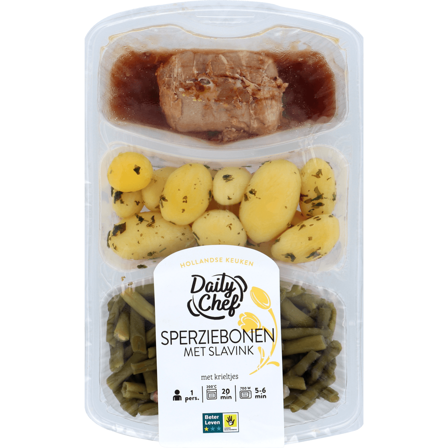 Daily Chef Sperziebonen met slavink en krieltjes