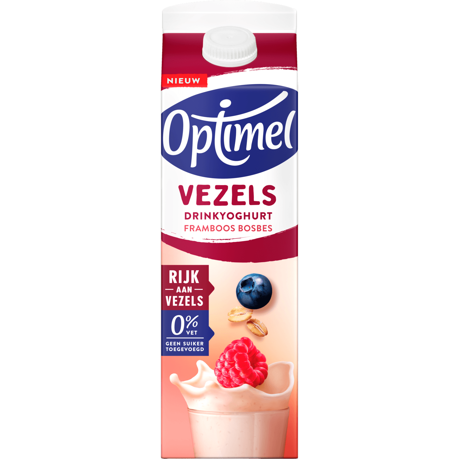 Optimel Drinkyoghurt vezels framboos bosbes