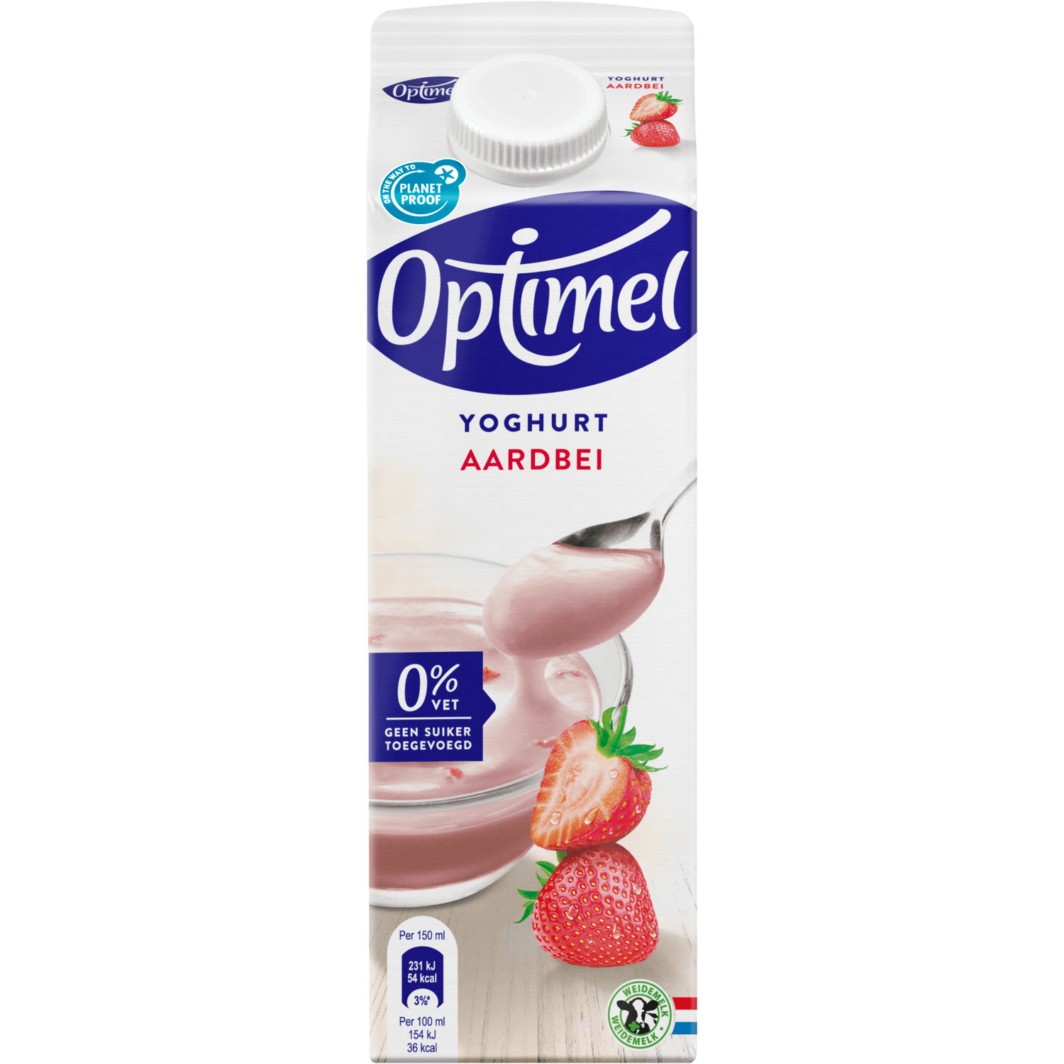 Optimel Yoghurt aardbei 0% vet